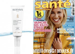 Crème veloutée apaisante en cadeau avec Santé Magazine