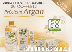 30 coffrets So’Bio Précieux Argan à gagner