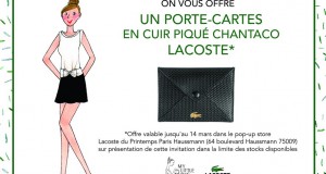 Paris uniquement: porte-cartes Lacoste en cuir en cadeau