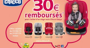 Chicco: 30€ remboursés sur les sièges-auto Oasys