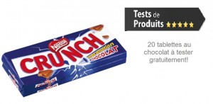 Testez gratuitement une tablette au chocolat Crunch
