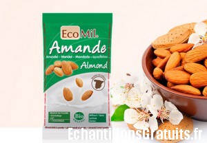 Échantillon gratuit de lait d’amande en poudre bio Ecomil