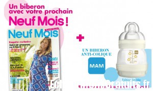 Biberon Mam offert avec le magazine Neuf Mois