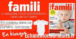 Body Vertbaudet en coton bio en cadeau avec le magazine Famili