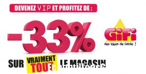 Carte VIP Gifi: 33% de réduction en magasin