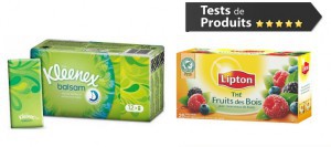 Thé Lipton aux fruits des bois et Mouchoirs Balsam Kleenex à tester