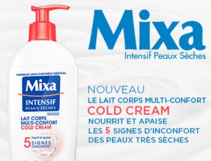 Test de produit gratuit: lait corps multi confort Mixa pour peaux sèches
