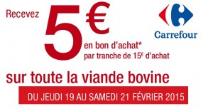 Carrefour Boucherie: recevez 5€ en bon d’achat sur la viande bovine