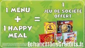 McDonald’s: jeu de société offert pour un menu adulte et un menu enfant