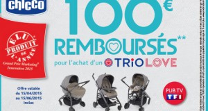 Chicco: 100€ remboursés sur les poussettes évolutives Trio Love