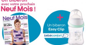 Magazine Neuf Mois: biberon BébéConfort en cadeau