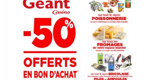 Casino Heures Géantes : 50% en bons d’achat sur fromages, poissonnerie et bricolage