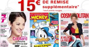 Abonnements magazines : 15€ de réduction