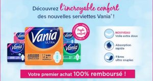 Serviettes hygiéniques Vania Ultra 100% remboursées