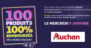 Auchan : 100 produits 100% remboursés le 9 janvier