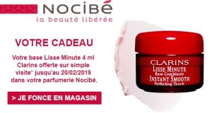 Echantillon gratuit Clarins Lisse Minute chez Nocibé