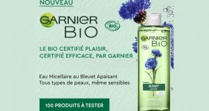 Testez l’eau micellaire apaisante au Bleuet Garnier Bio