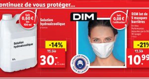 LIDL : lot de 5 masques barrière lavables DIM à 10,99€